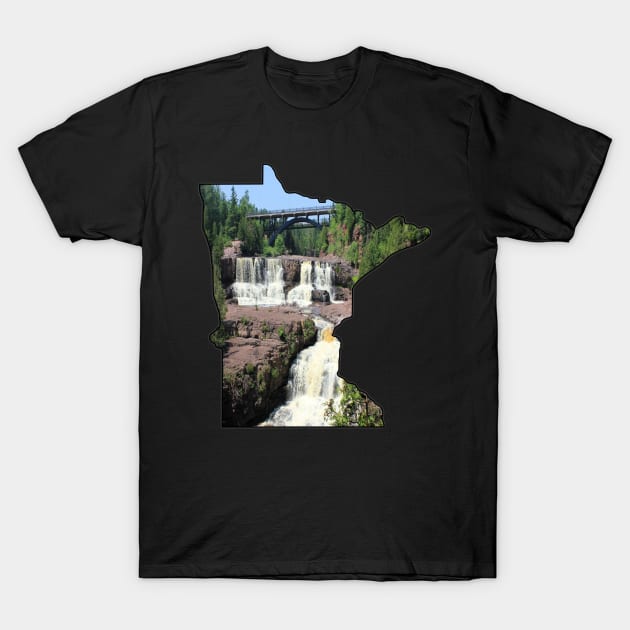 Minnesota State Outline (Gooseberry Falls State Park) T-Shirt by gorff